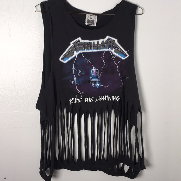 Tops - LF vintage Metallica ride the lightning muscle tee